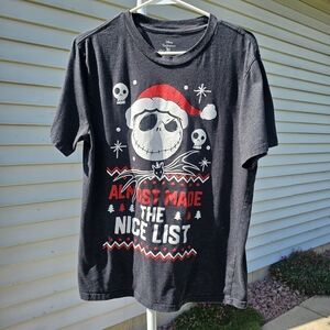 Disney The Nightmare Before Christmas Funny Graphic Print Short Sleeve Tee Large